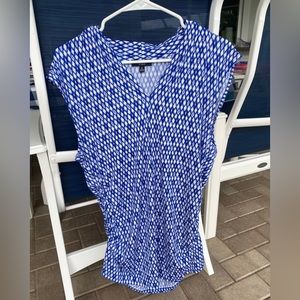 Premise blue and white sleeveless blouse